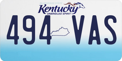 KY license plate 494VAS