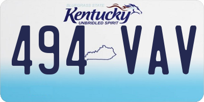 KY license plate 494VAV
