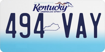 KY license plate 494VAY
