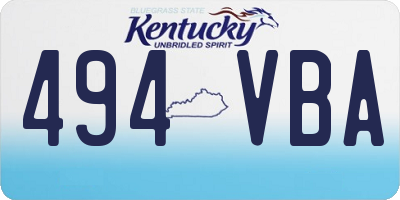 KY license plate 494VBA