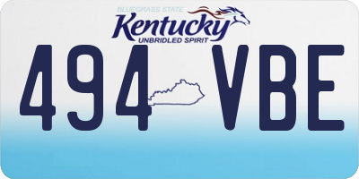 KY license plate 494VBE