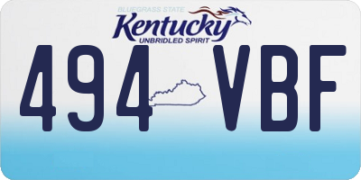 KY license plate 494VBF
