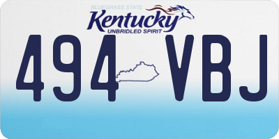 KY license plate 494VBJ