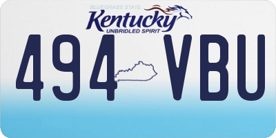 KY license plate 494VBU