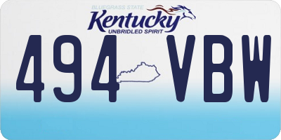 KY license plate 494VBW