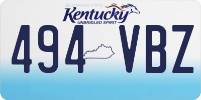 KY license plate 494VBZ