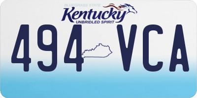 KY license plate 494VCA