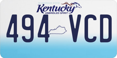 KY license plate 494VCD