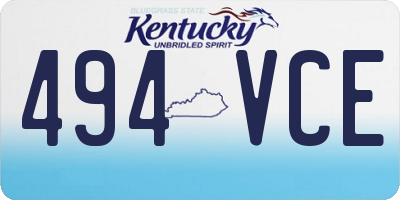 KY license plate 494VCE