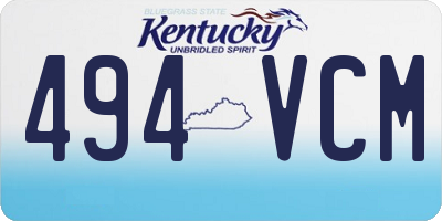 KY license plate 494VCM