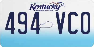 KY license plate 494VCO