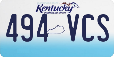 KY license plate 494VCS