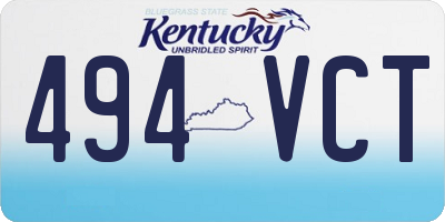 KY license plate 494VCT
