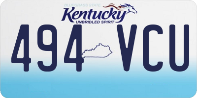 KY license plate 494VCU