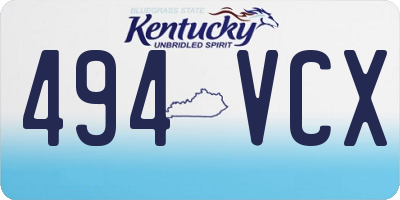 KY license plate 494VCX