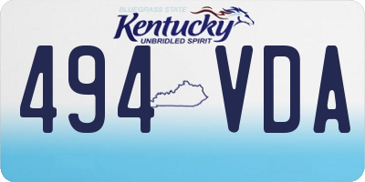 KY license plate 494VDA