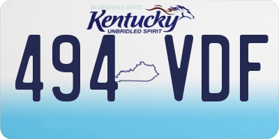 KY license plate 494VDF