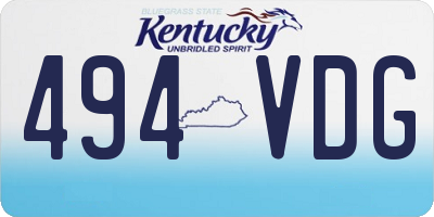 KY license plate 494VDG
