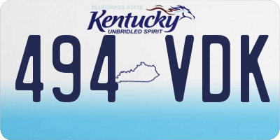 KY license plate 494VDK