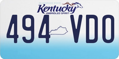 KY license plate 494VDO
