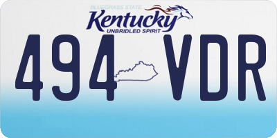 KY license plate 494VDR