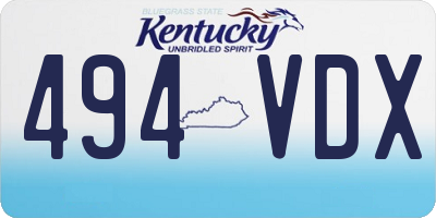 KY license plate 494VDX