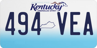 KY license plate 494VEA