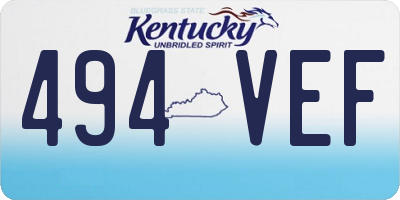 KY license plate 494VEF