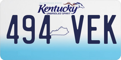 KY license plate 494VEK