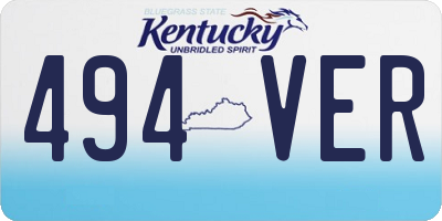 KY license plate 494VER