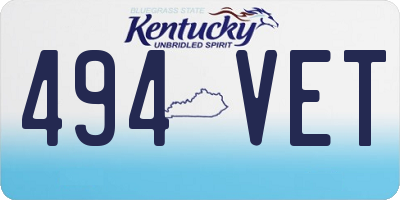 KY license plate 494VET