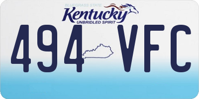 KY license plate 494VFC