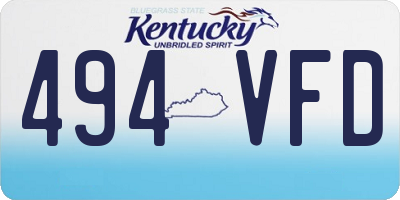 KY license plate 494VFD
