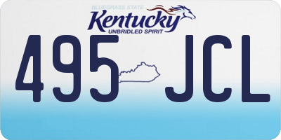 KY license plate 495JCL