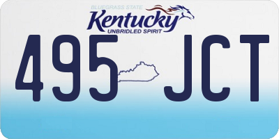 KY license plate 495JCT