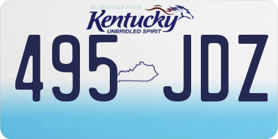 KY license plate 495JDZ