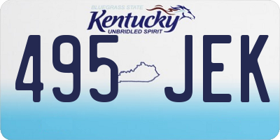 KY license plate 495JEK
