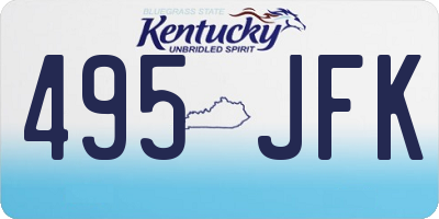 KY license plate 495JFK