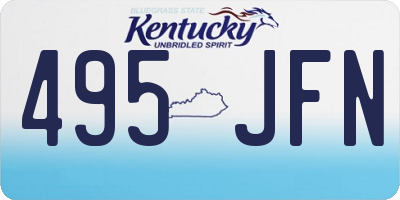 KY license plate 495JFN