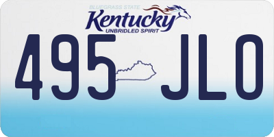 KY license plate 495JLO