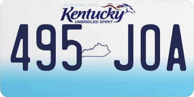 KY license plate 495JOA