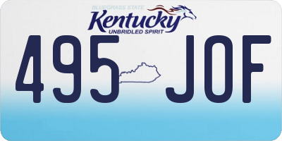 KY license plate 495JOF