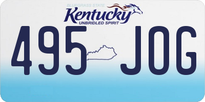 KY license plate 495JOG