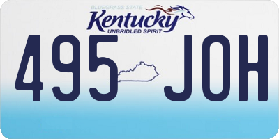 KY license plate 495JOH