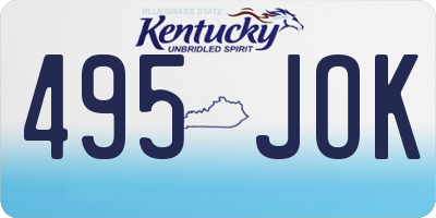 KY license plate 495JOK