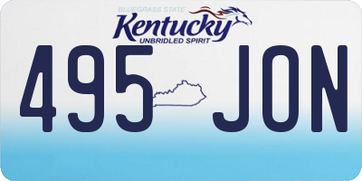 KY license plate 495JON
