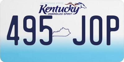 KY license plate 495JOP