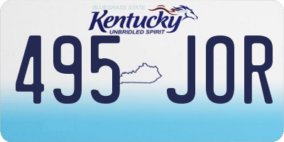 KY license plate 495JOR