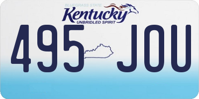 KY license plate 495JOU