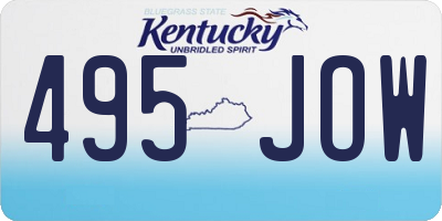 KY license plate 495JOW